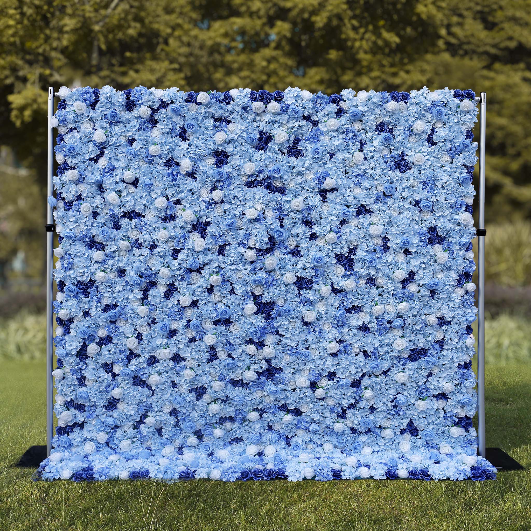 Aliflowers 3D Light Blue Silk Flower Wall Wedding Backdrop Hanging Decor ALFWL070 - Image 10