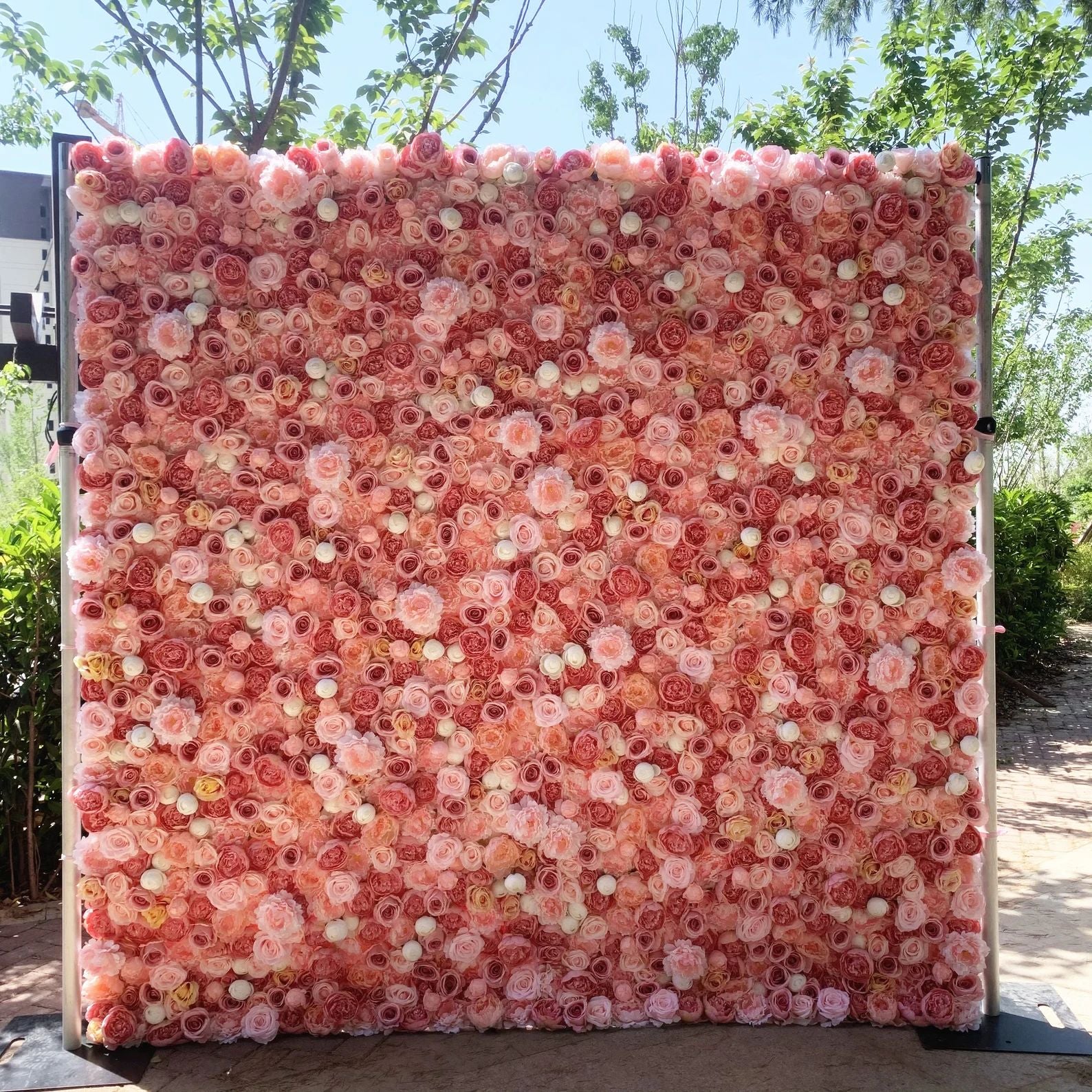 Ali Flowers Fabric Rolling up Curtain Floral Wall Wedding backdrops Cloth Flower Wall ALFWL005 - Image 10
