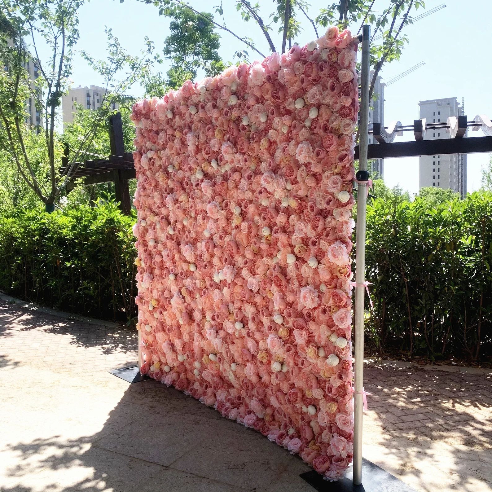 Ali Flowers Fabric Rolling up Curtain Floral Wall Wedding backdrops Cloth Flower Wall ALFWL005 - Image 7