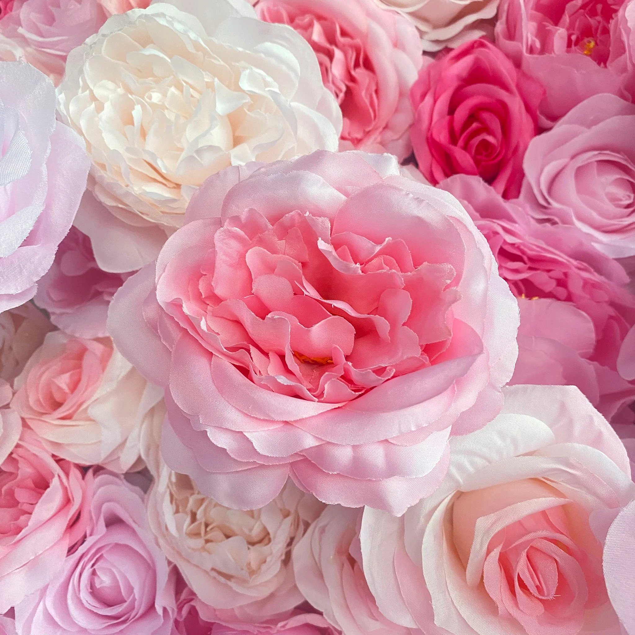Ali Flowers 3D Artificial Silk Roll Up Cloth Flower Row Wall Pink Rose Wedding Backdrop ALFWL007 - Image 11
