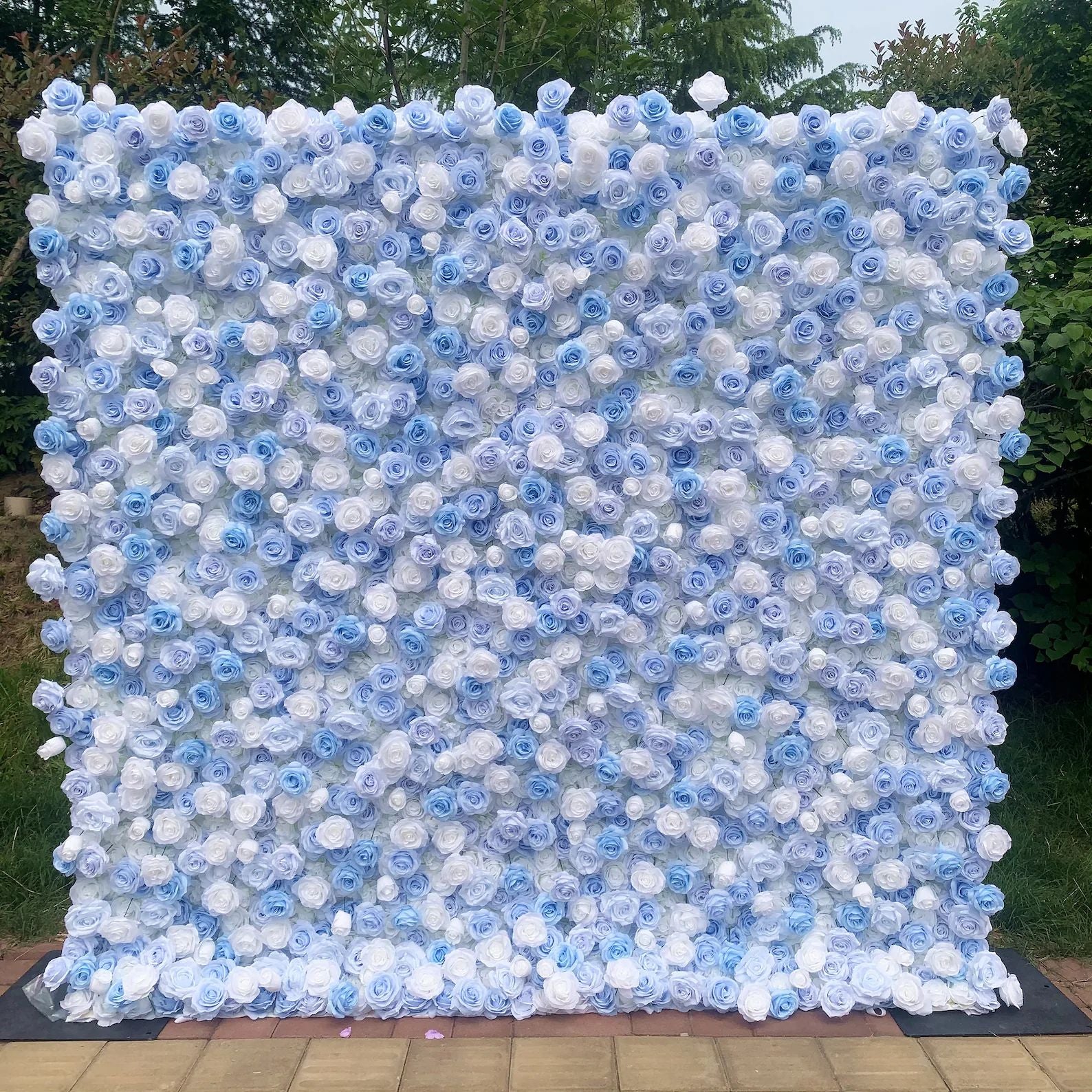 Ali Floweers 5D Cinderella Blue Rose Flower Wall for Wedding Event Decoration ALFWL017 - Image 8