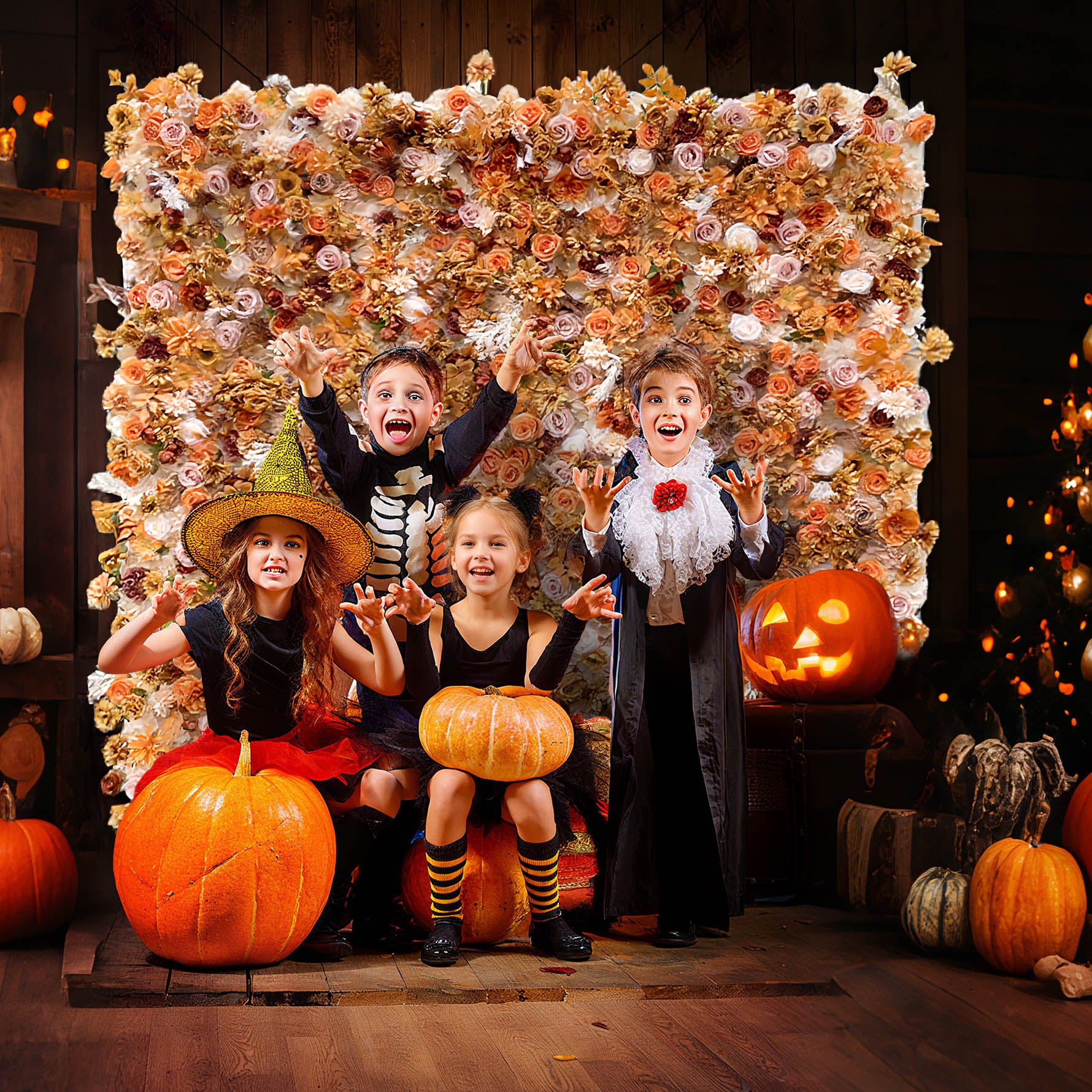 Aliflowers 5D Autumn Orange Rose Roller Flower Wall for Wedding Decoration ALFWL155 - Image 2