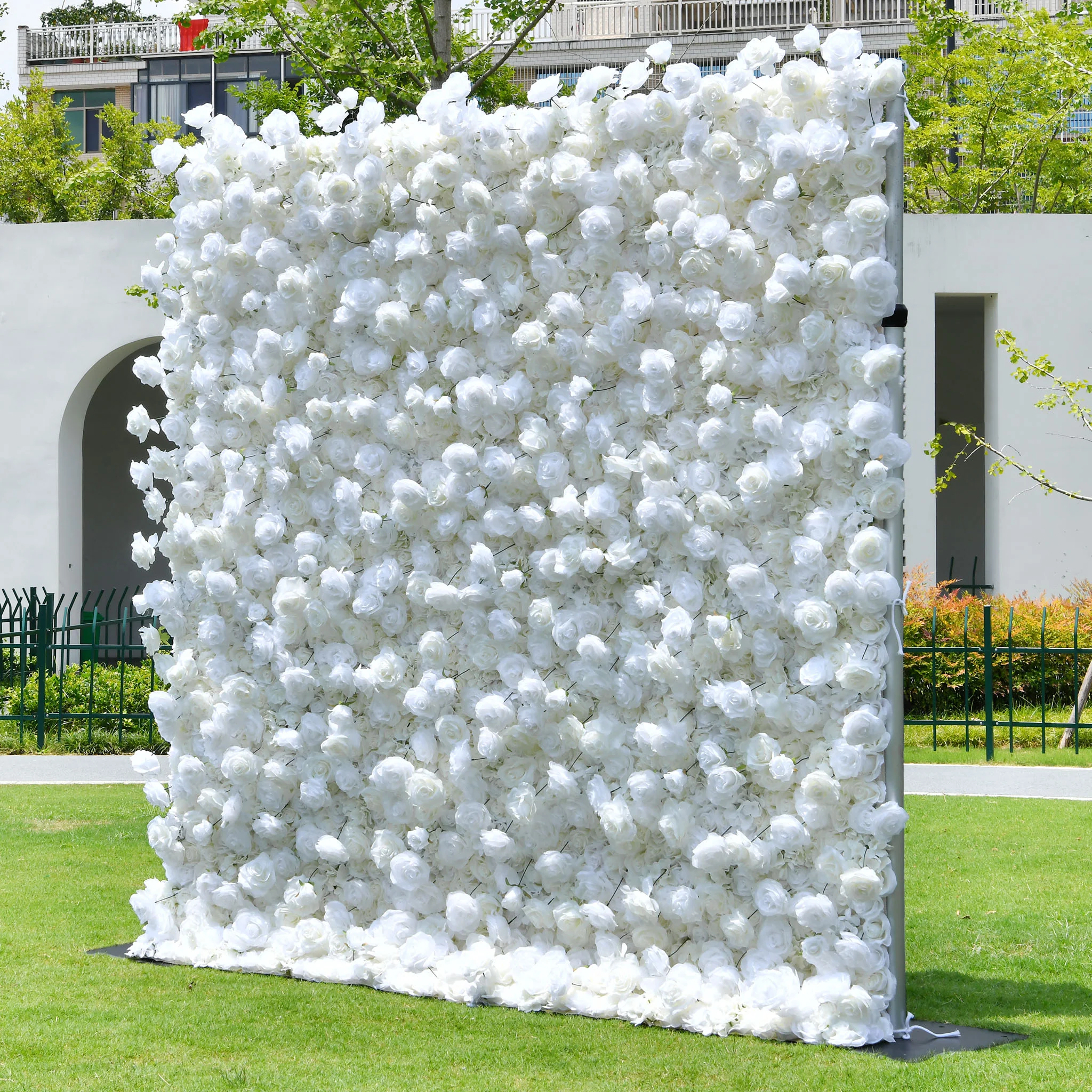Aliflowers White Rose Hydrangea 5D Rolling Up Curtain Flower Wall Wedding Backdrop ALFWL028 - Image 12