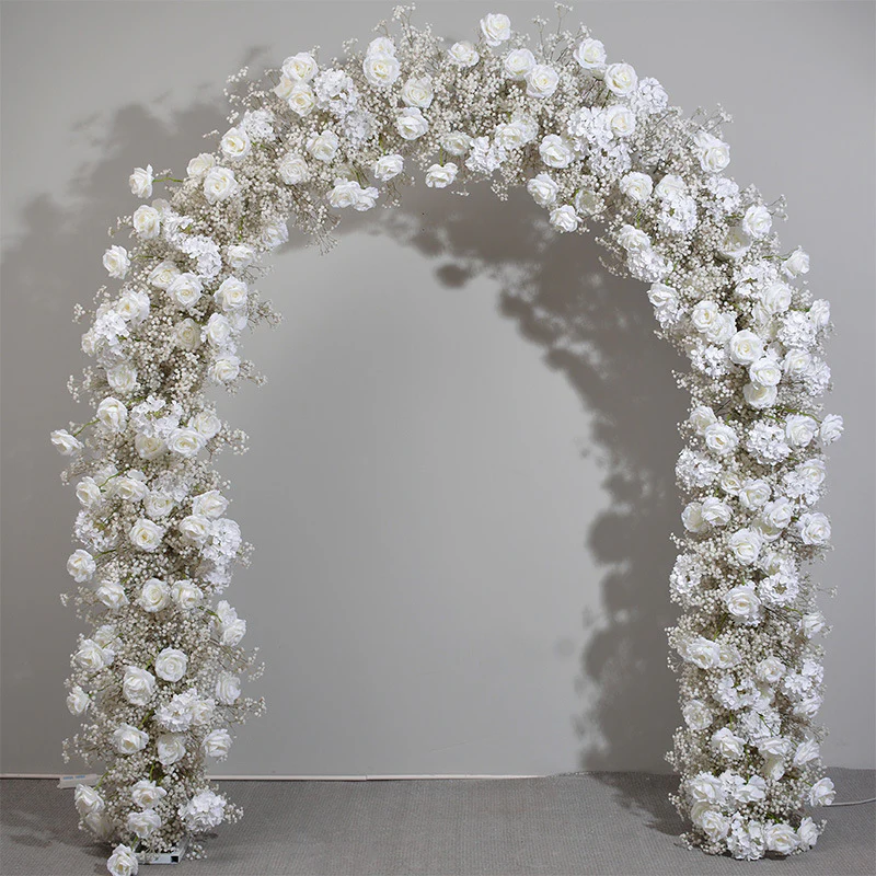 Aliflowers Baby's Breath White Rose Wedding Arch Arrangement ALFAD010