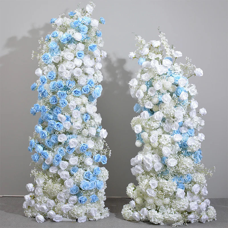 Aliflowers Blue And White Rose Hydrangea Wedding KT Background Event Party Decoration ALFKT009 - Image 3