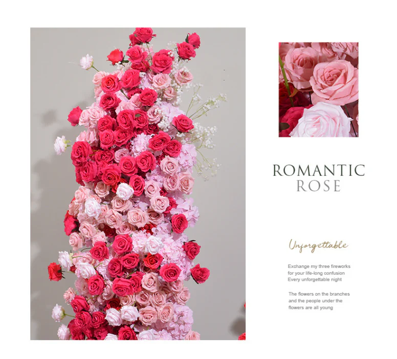 Aliflowers Pink Rose 5D Wedding Background Floor Flower Arrangement ALFKT016 - Image 5