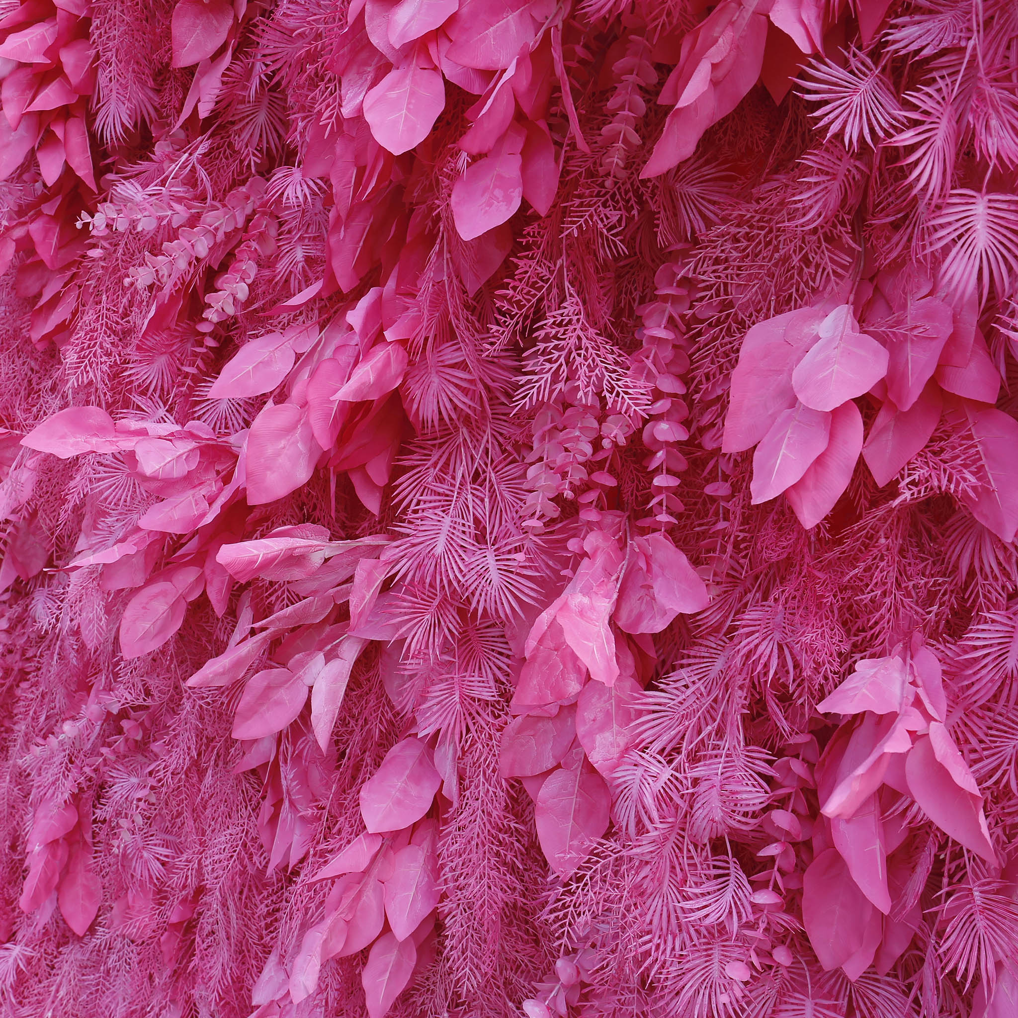 Aliflowers Hot Pink Feathered Leaf Wall – 3D Faux Floral Backdrop for Events & Weddings - Image 10