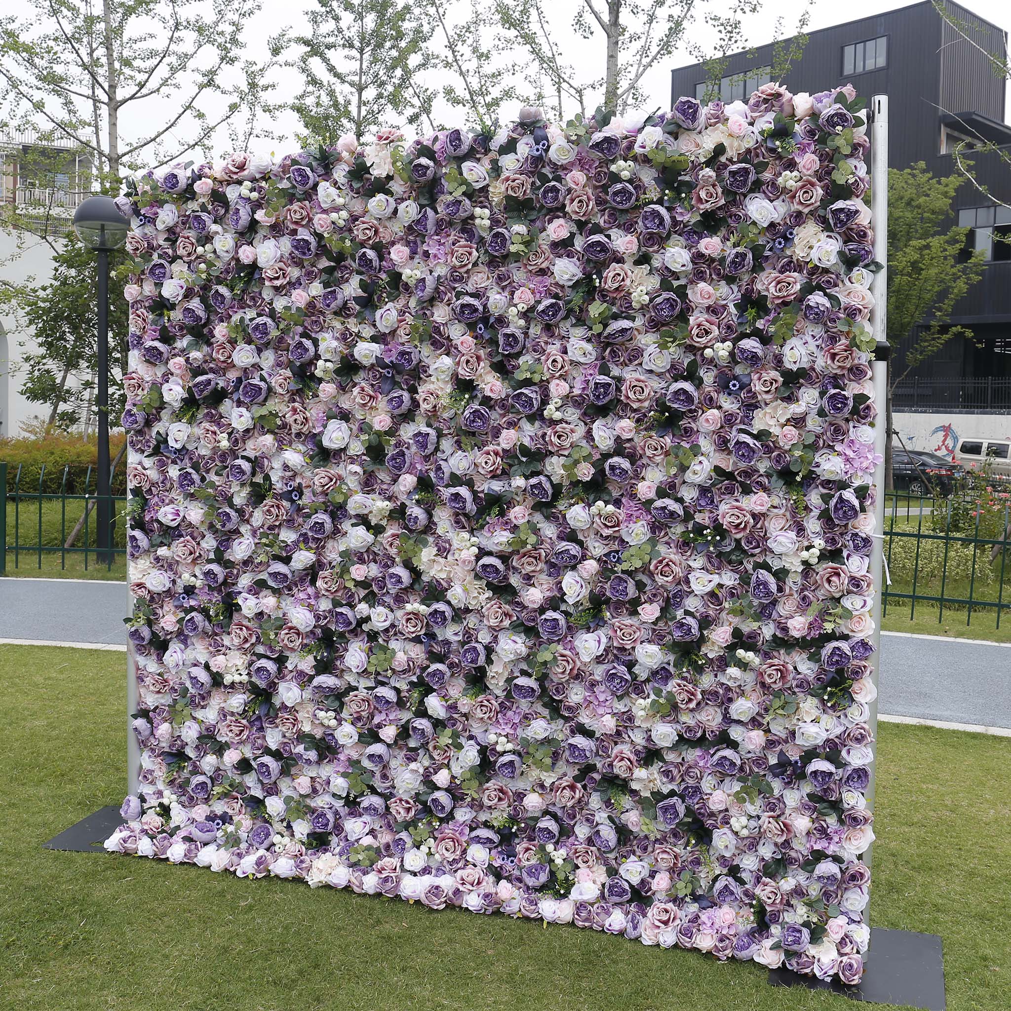 Aliflowers 5D Dirty Purple Peony with Rose Floral Wall Backdrop ALFWL101 - Image 11