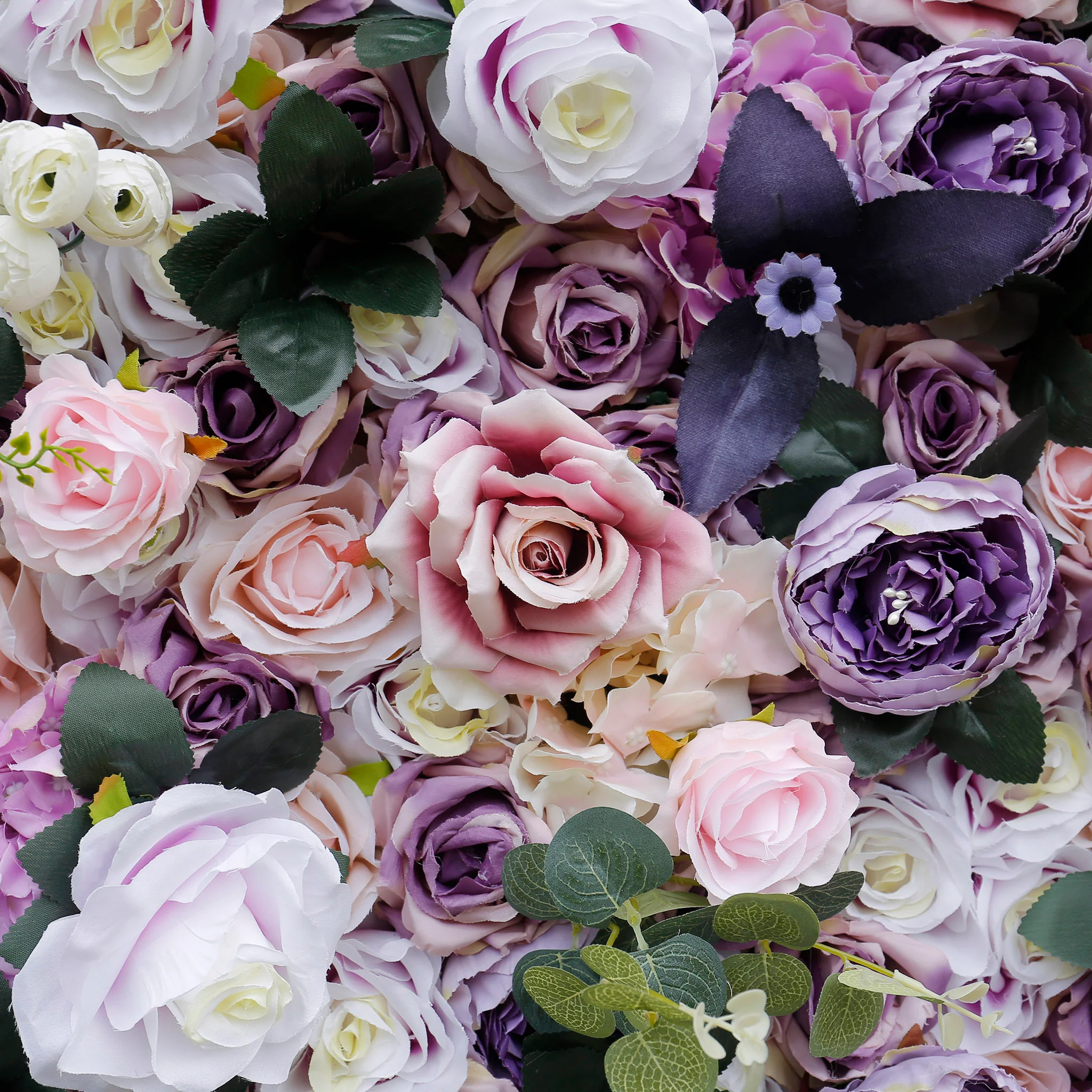 Aliflowers 5D Dirty Purple Peony with Rose Floral Wall Backdrop ALFWL101 - Image 2