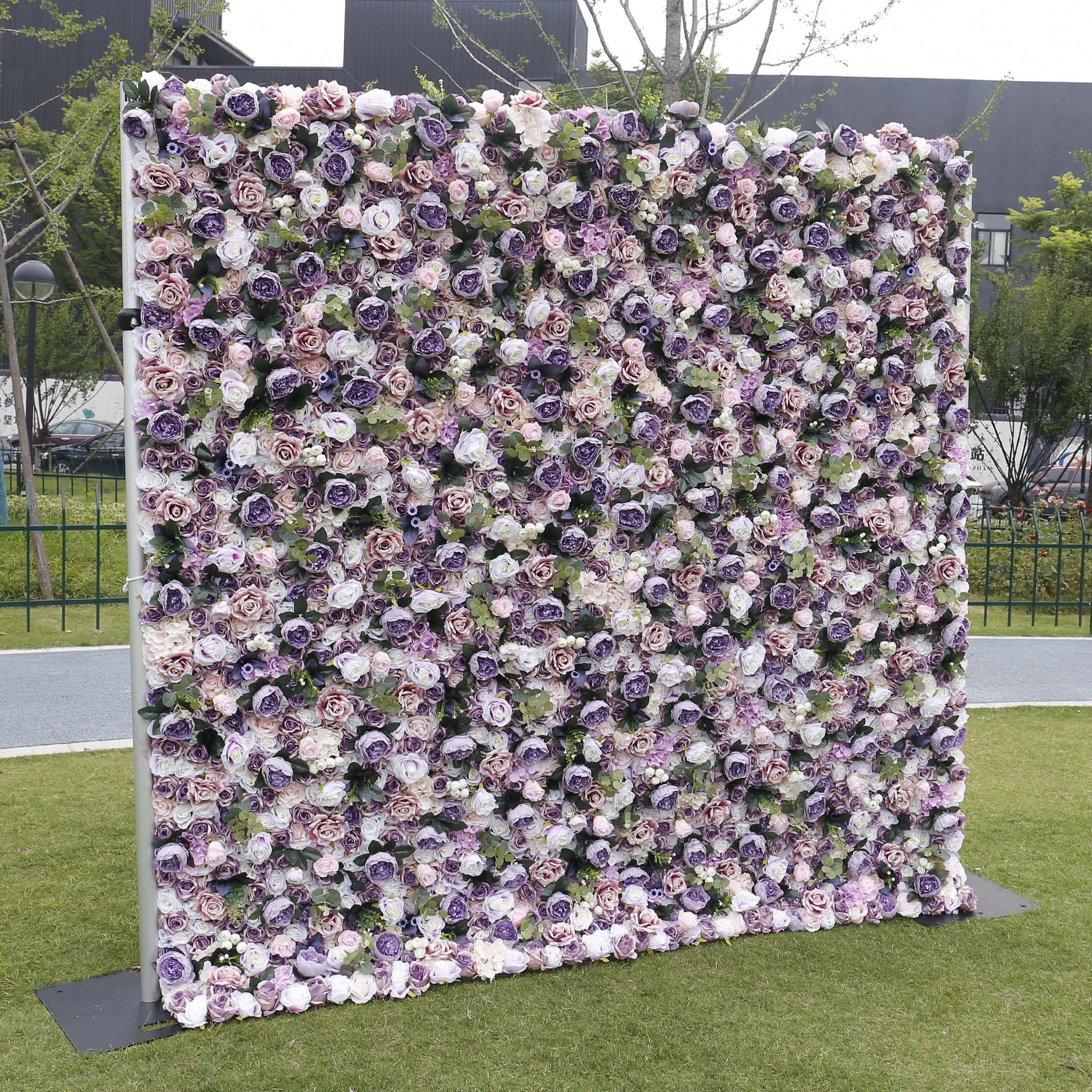 Aliflowers 5D Dirty Purple Peony with Rose Floral Wall Backdrop ALFWL101 - Image 9