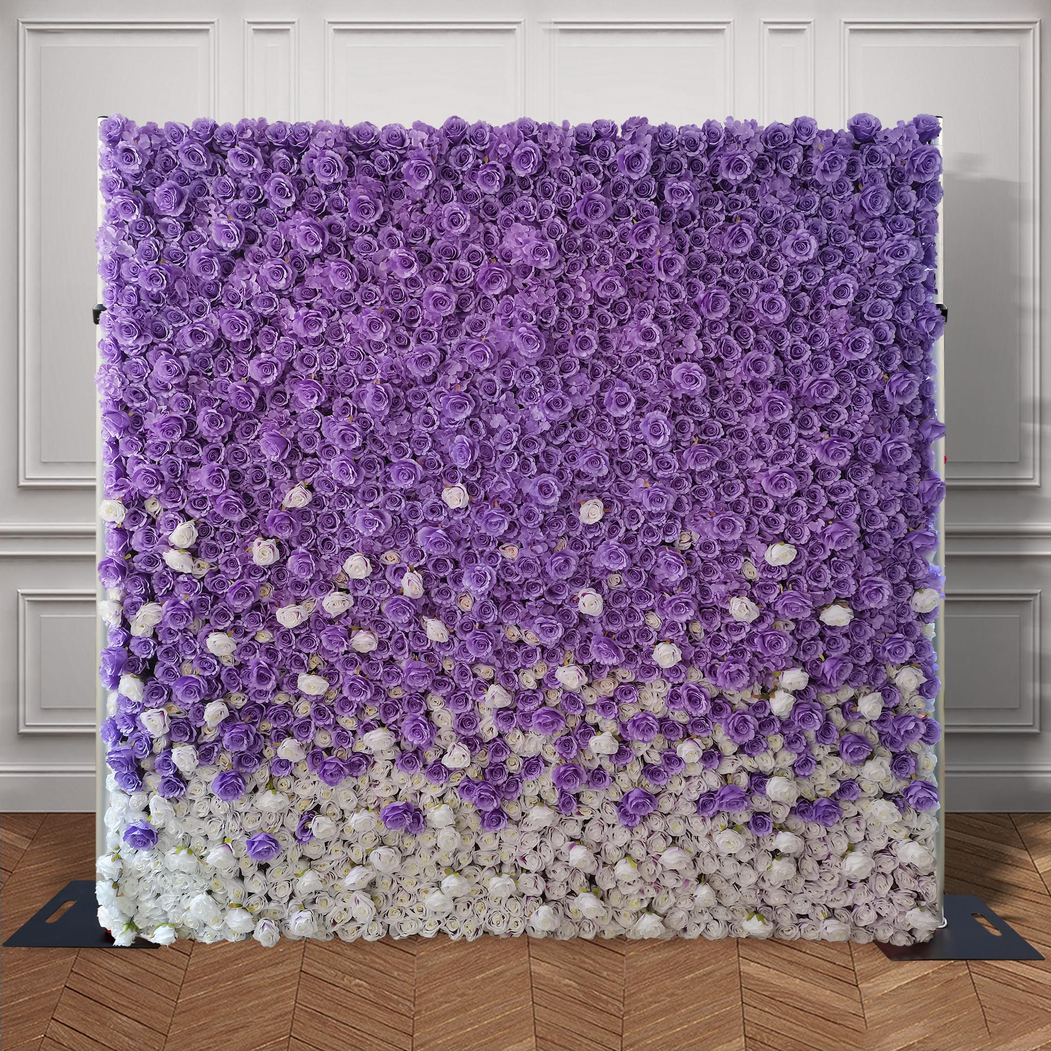 Aliflowers White Purple Rose Curtain Flower Wall Background For Wedding & Event Decor ALFWL162