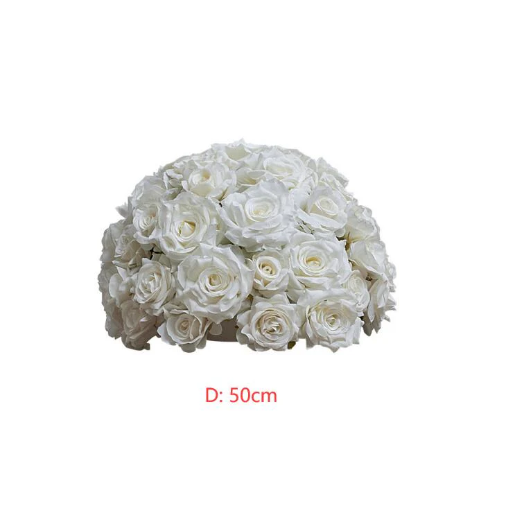 Ali Flowers White Rose Artificial Flower Ball Centerpieces for Table Decor ALFBL006 - Image 4